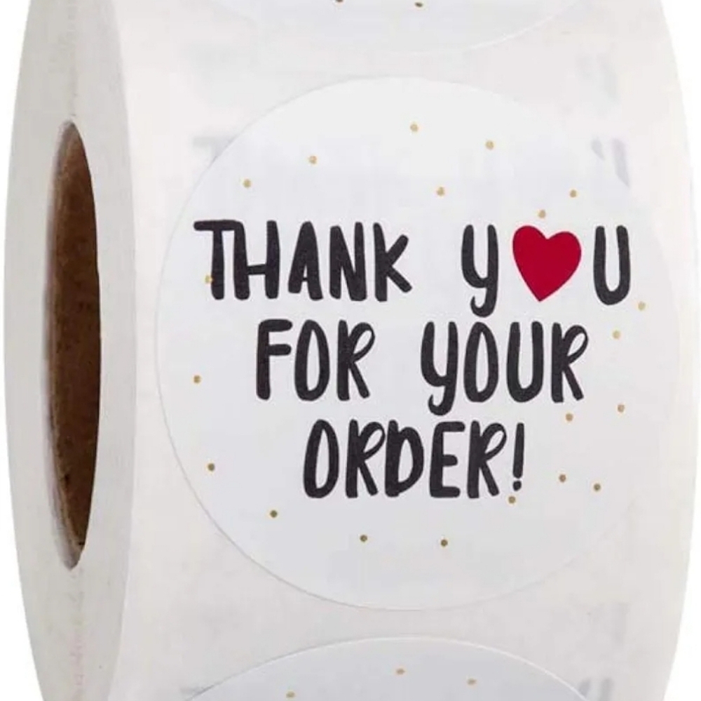 🌿 5/$25. Thank You Small Stickers Roll, 500Pcs 1 Inch - Picture 2 of 4